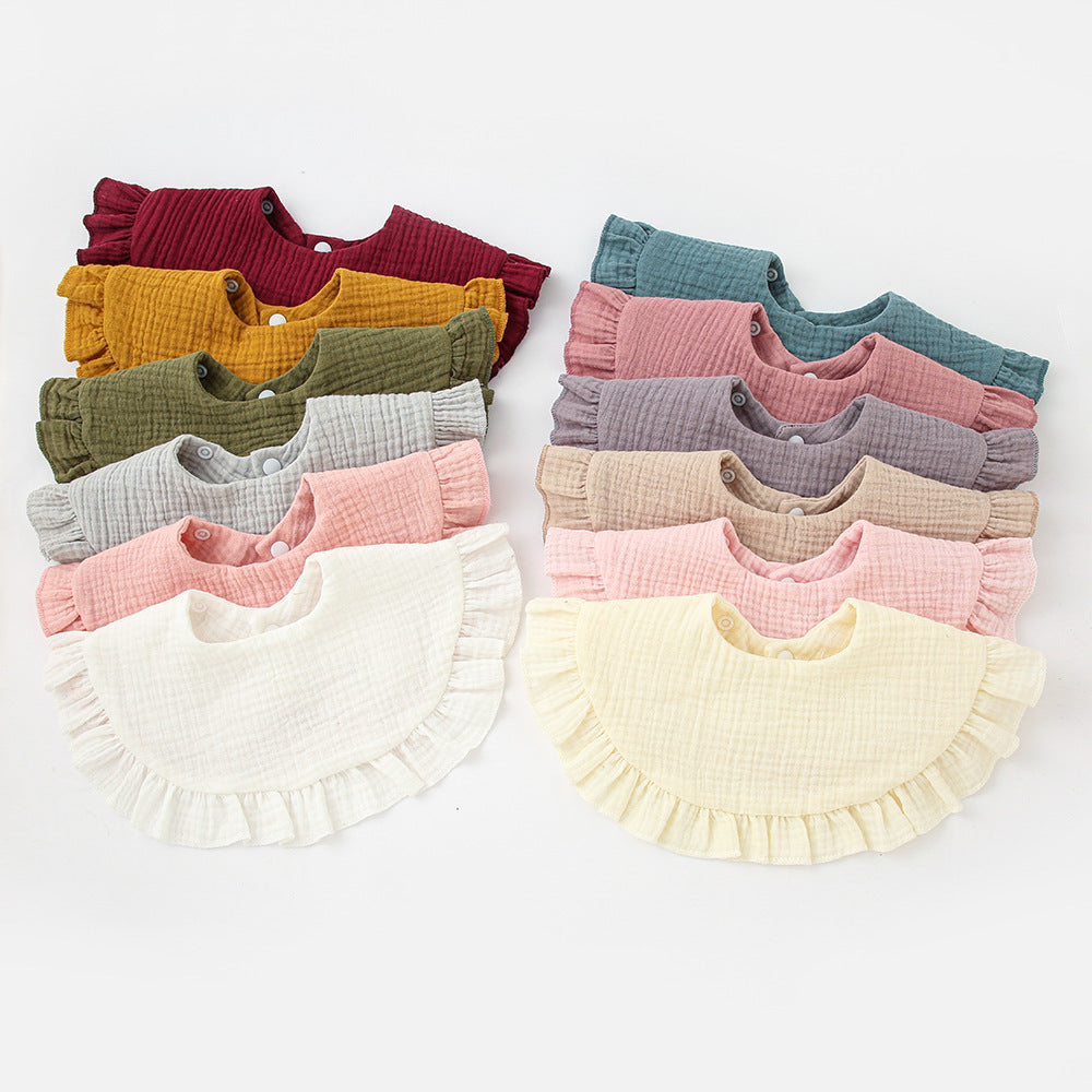 Babero con Volantes de Algodón Suave para Bebés y Niños Pequeños