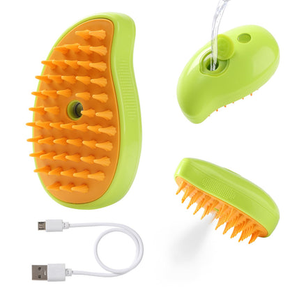 Steam Brush for Cats Shedding Water Brush for Dogs Spritz Defur Comb Pet Grooming Brush with Spray Hair Removal Comb 3 in 1 Steamy Pet Brush Cepillo Vapor Gato Perro Steaming Mist Brush Steamer