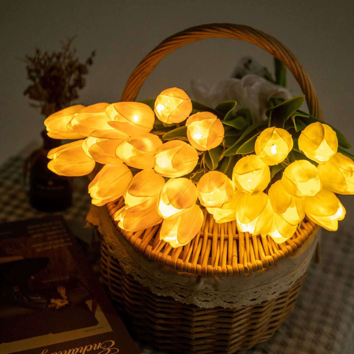 Ramo Nupcial de Tulipanes LED con Cadena de Luces